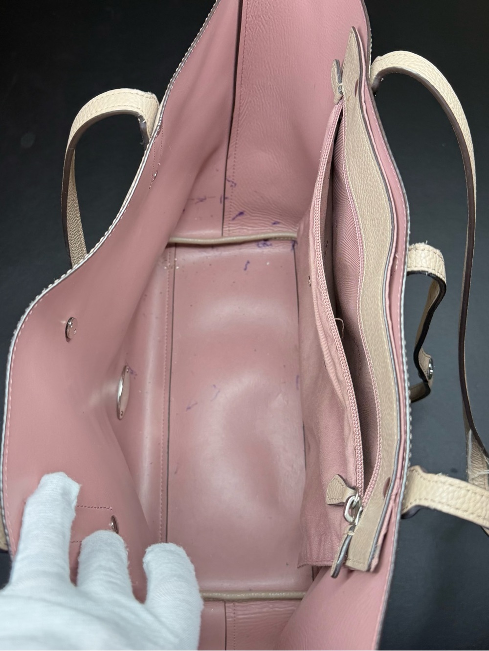 Coach Pebbled Leather Tote in Taupe - Picture 11 of 16